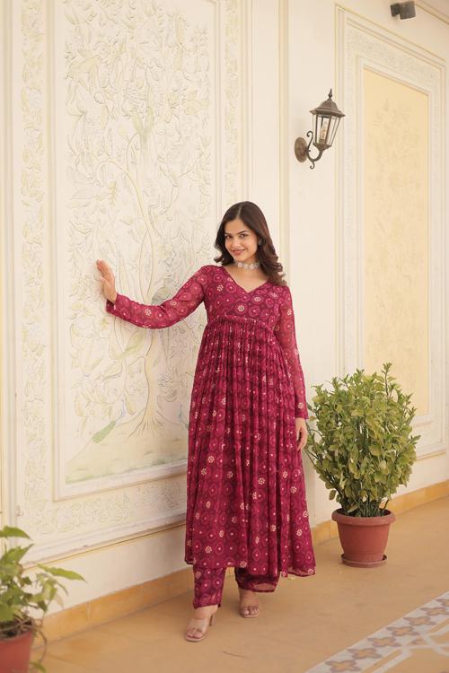 Daniel Vol 7 Georgette Long Kurti With Bottom Collection